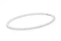 Elegante Perlenkette weiß rund 7-8 mm, 50 cm, Verschluss Roségold 14K, Marke: Gaura Pearls, Estland